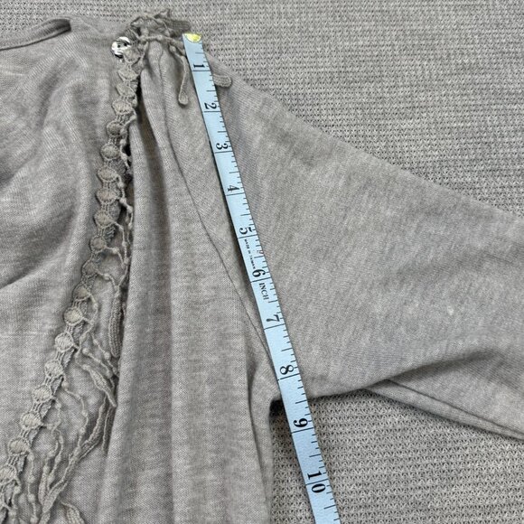 Maurices Womens Sz S Gray Wrap Top Cowl Neck Asymmetrical Fringe Long Sleeve NWT - Picture 14 of 14